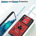 thumbnail image 2 of Funda ATUMP para Samsung Galaxy S20 FE 5G con Protector de Pantalla HD y Cubierta Deslizante para Cámara, Soporte Anillo Magnético [Grado Militar] para Galaxy S20 FE 5G, Rojo, 2 of 7