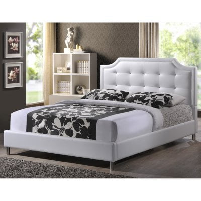 Ash Modern Bed - Baxton Studio Carlotta Modern Bed with Upholstered Headboard , Multiple Sizes, Multiple Colors