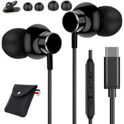 USB C Headphones for Samsung S21 S20 FE, USB Type C Earphones with Microphone DAC Wired Earbuds Noise Cancelling in-Ear