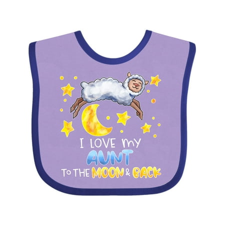 

Inktastic I Love my Aunt to the Moon and Back Cute Sheep Gift Baby Boy or Baby Girl Bib