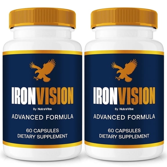 (2 Pack) IronVision Capsules – Daily Eye Care Formula with Original Blend to Support Visual Wellness, Eye Comfort & Healthy Vision | Just 2 Gentle, Easy-to-Swallow Pills (120 Capsules)