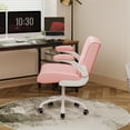 thumbnail image 6 of Flexispot Wide Desk Chair, 4.7" Thick Crisscross Chair with Flip-up Armrest and Leather Seat, Pink, 6 of 6