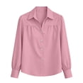 thumbnail image 5 of Aezemi Women Button down Office Blouses Collared Long Sleeve Dressy Fashion Work Casual Shirts Womens Fall Spring Business Casual Trendy Tops XXL, 5 of 7