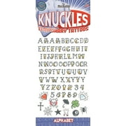 Tinsley Transfers Knuckles Alphabet 76pc Temporary Tattoo FX Kit, 11.75"