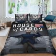 thumbnail image 2 of Casa de Cartas Conjunto de sábanas temático, trío de piezas, cómodo y amigable con la piel, diseño único, regalo de decoración para el hogar para familiares, amigos y fans,140cm *210cm, 2 of 6