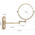 thumbnail image 6 of Wall Mounted Makeup Mirror, Double Sided 360 Swivel Vanity Mirror with 1X/10X Magnification, Extendable Shaving Mirrors for Bathroom,Bronze, 6 of 7