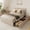 Queen-Beige, variant on Queen Size Bed Frame with Upholstered Wing Back Headboard for Bedroom, No Box Spring Needed - Dark Gray Finish