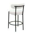 thumbnail image 5 of DeeHome Woker Furniture Modern Counter Height Stools Set of 2, Uphsoltered 26" Seat Height Barstools with Black Metal Legs Round Low Back Kitchen Stools with Footrest for Dining Room, White, 5 of 7