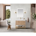 thumbnail image 3 of Vinnova Alistair 36" White Grain Stone Top Single Vanity with Mirror in Oak, 3 of 17