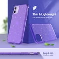 thumbnail image 3 of ULAK iPhone 11 Case, Cute Slim Shockproof Bumper Phone Case for Apple iPhone 11 6.1 inch for Women Girls, Purple Glitter, 3 of 7