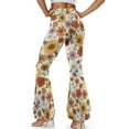 thumbnail image 3 of Xoenoiee Flared Leggings for Women Tummy Control Flared Pants Comfortable Yoga Pants High Waist Bootcut Yoga Pants for Workout, Running, Walking, XS, Hippie Flowers Sunflowers, 3 of 6
