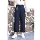 thumbnail image 4 of Pantalones Azul Marino de Pierna Recta para Mujer Pantalones Caqui Cortos 2026 Nuevos Pantalones de Pierna Ancha de Modal Cintura Elástica Trasera Pantalones Sueltos Casuales, 4 of 7