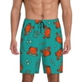 thumbnail image 1 of Balery Colorful Crab Pantalones cortos de pijama de punto de algodón para hombre con cinturilla y bolsillos-Large, 1 of 6