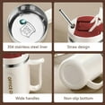 thumbnail image 4 of My Recent Orders! 16Oz Insulated Coffee Mug with Lid,Travel Coffee Mug with Handle, Stainless Steel Coffee Mug with Lid and Handle Folding Spoon for Coffee Beverages and Juices, 4 of 6