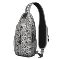 thumbnail image 1 of Gothic Floral Skull Sling Backpack with Mexican Mandala and Roses Pattern, Lightweight Retro Crossbody Daypack, Adjustable Strap, Multiple Compartments for Daily Commuting & Outdoor Activities, 1 of 5