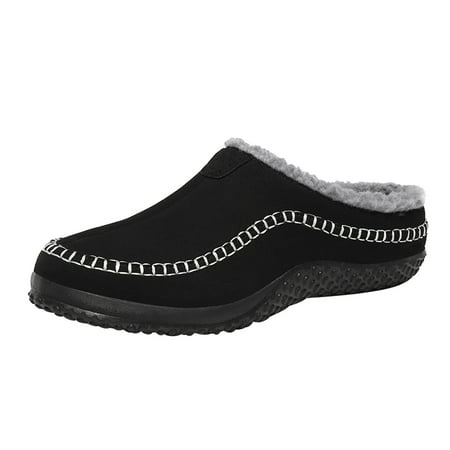 

Hueook Slippers for Men Cotton Slippers Winter Plus Velvet Indoor Home Shoes Lazy Shoes Mens Athletic Shoes