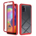 thumbnail image 1 of SaniMore for Samsung Galaxy A31 Case, Rugged PC Back & TPU Bumpers Two-Layer Structure Transparent Cover with PET Screen Protector Shockproof Protective Shell for Samsung A31, Red, 1 of 6