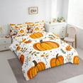 thumbnail image 3 of Manfei Orange Pumpkin Bedding Comforter Set 7pcs,Rustic Farmhouse Cabin Queen Bedding Sets,Thanksgiving Day Queen Sheet Sets,Lightweight Room Decoration Reversible, 3 of 7