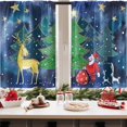 thumbnail image 3 of Christmas Tree Deer Kitchen Curtains Winter Window Curtains Over Sink Set of 2, Cute Santa Reindeer Rod Pocket Short Tier Curtains for Kitchen, Blue Christmas Small Kitchen Decor (26x36 Inch), 3 of 6