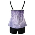 thumbnail image 4 of COMVALUE Womens Tankini Swimsuits Plus Size 2026 Floral Print Two Piece Bathing Suits Swim Tank Top with Tummy Control Shorts (S, Light Purple), 4 of 5