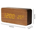 thumbnail image 3 of Advancent Despertador LED Digital Desktop Wake Up Time Relojes Calendario Medidor de temperatura interior Sala de estar Termómetro Oficina Decoración del hogar Madera Marrón, 3 of 6