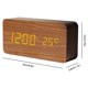 thumbnail image 4 of Billuyoard Despertador LED Digital Dormitorio Relojes electrónicos Calendario Decoración Dígito blanco Temperatura Salón Termómetro Decoración del hogar Madera Marrón, 4 of 6