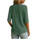 thumbnail image 5 of Neewe Womens Plain V Neck Button Dressy Casual Summer Short Sleeve Button Down Shirts Business Work Tops, 5 of 6