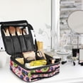thumbnail image 5 of FORMRS Travel Makeup Bag Large Capacity Train Case Cosmetic Organizer with Adjustable Dividers, Pink Kiwi, 5 of 8