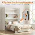 thumbnail image 5 of Mjkone Wall Murphy Bed Full with LED Light,Convertible Wall Bed with Shelves,Space-Saving Hidden Bedframe for Guest Room, Bedroom,Glossy White, 5 of 9