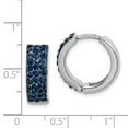 thumbnail image 2 of Auriga Fine Jewelry 925 Sterling Silver RH-plated Navy Preciosa Crystal Hinged Hoop Earrings for Women, 2 of 7