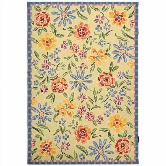 SAFAVIEH Chelsea Endika Floral Wool Area Rug, Ivory, 6' x 9'