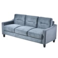 thumbnail image 2 of Nmkwnr 3 Seater Loveseat Sofa with Wood Frame, Velvet Sofa Couch for Living Room Bedroom Office, Gray, 2 of 8