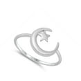 thumbnail image 4 of Moon Star High Polish Ring .925 Sterling Silver Band Jewelry Female Male Unisex Size 7, 4 of 4