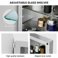 thumbnail image 3 of Soges 36" x 24" Arched Bathroom Mirror Cabinet Medicine Cabinet with 2 Adjustable Shelves, Recess or Surface Mounted Installation, Silver, 3 of 9