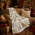 thumbnail image 3 of Equestrian Horse Floral, Rustic Farmhouse Horse Scene, Warm Flannel Blanket for Ranch House and Living Room with Detailed Artwork, Horse Lovers Housewarming Gift, Rustic Home Decor, 3 of 9