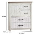 thumbnail image 5 of Benjara Chest with Plank Design 4 Drawers and Contrasting Top, White and Brown, 5 of 5