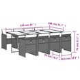thumbnail image 4 of vidaXL 9 Piece Garden Dining Set with Cushions Brown Poly Rattan, 4 of 5