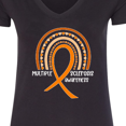 thumbnail image 4 of Inktastic Multiple Sclerosis Awareness Orange Ribbon Rainbow Women's V-Neck T-Shirt, 4 of 5