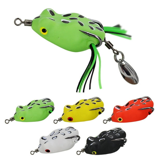 Ronshin Frog Soft Fishing Lures Kit Fishing Lure Topwater Floating Ray Frog Artificial Bait Killer Winter Fishing, Size: 3.2cm5.5g, White