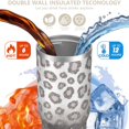 thumbnail image 3 of 30 Oz Tumbler Silver Gradient Leopard Tumbler with Lid and Straw, Birthday Gift Cup for Friend Women Men Coffee Travel Mug Thanksgiving Day Halloween Christmas Gift Water Bottle, 3 of 7