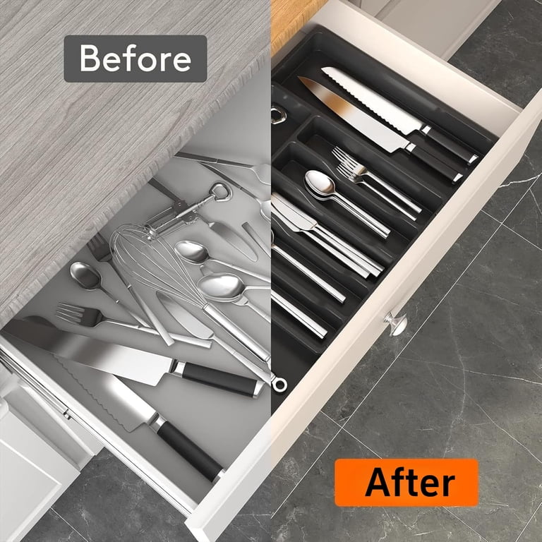 Behome Expandable Kitchen Drawer Organizer, Black photo 3