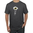 thumbnail image 1 of Wild Bobby, Faith Flower Script Inspirational/Christian Men Graphic Tee, Heather Black, Large, 1 of 6