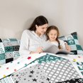 thumbnail image 4 of Homewish Dog Paw Grid Twin Comforter Sets,Live Love Bark Print Bedding Set,Blue,Polkadot Reversible,2pcs,1 Comforter and 1 Pillowcase, 4 of 7