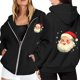 thumbnail image 1 of WILLBEST Sudadera de Mujer con Estampado Navideño, Cremallera, Manga Larga, Bolsillo, Cordón Ajustable y Capucha Informal XX-Grande, 1 of 8