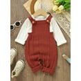 thumbnail image 4 of Bagilaanoe Newborn Baby Girl Boys Knit Jumpsuits Solid Color Sleeveless Bodysuits 3M 6M 9M 12M 18M Infant Fall Ribbed One Piece Romper, 4 of 8