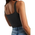 thumbnail image 5 of Women's Square Neck Sleeveless Crop Tops 2024 Cute Double Layer Seamless Slim Fit Tank Tops, 5 of 6