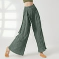 thumbnail image 5 of HAiming Women's Palazzo Pants Trendy Pleated Ribbon Straight Wide Leg Pants Casual Elastic High Waisted Lounge Trouser, 5 of 6