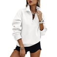 thumbnail image 2 of Resicozy Oversized Sweatshirt for Women Fall Fashion Hoodies Half Zip Pullover Long Sleeve Shirts Clothes White M, 2 of 6