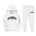 thumbnail image 5 of Gaexia School Uniform Boys' Tracksuits Sweatpants Hoodie Set Fall Outfits Regular Fit Hoodie Sets 2 Pieces Boys Sweatsuit Set,za10-White,140, 5 of 5