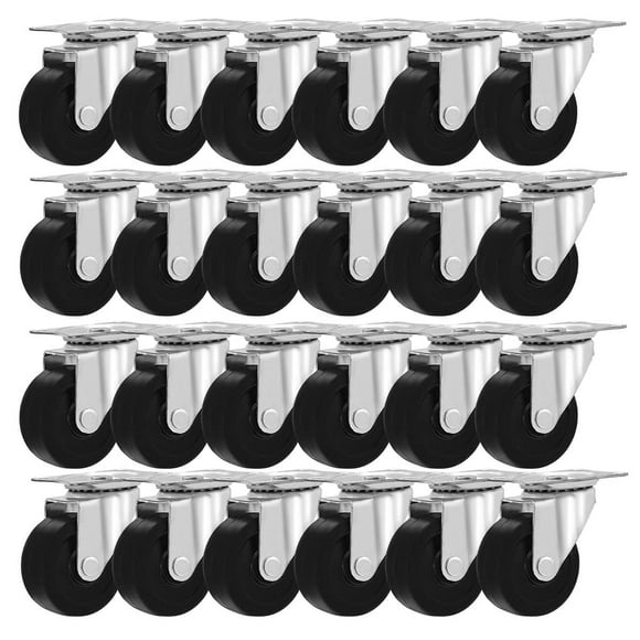 Caster Wheels Online Best Service, paquete de 24 unidades, 2 pulgadas, goma negra